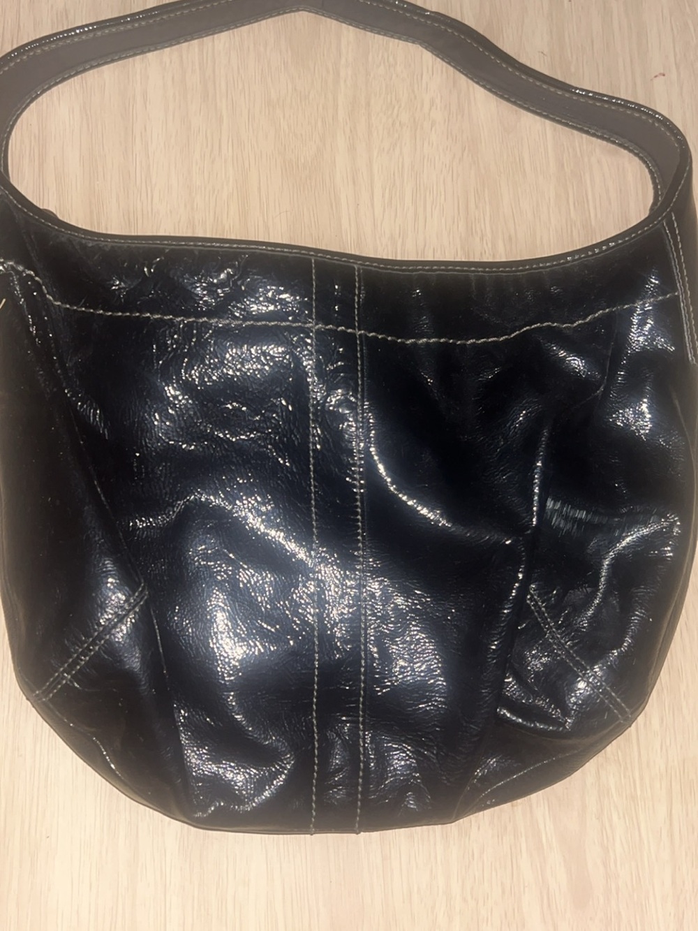 Coach Ergo Patent Leather Hobo Bag Women’s Shoulder black - Picture 4 of 4
